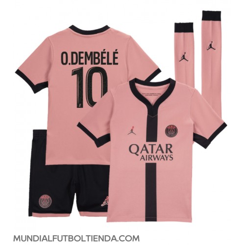 Camiseta Paris Saint-Germain Ousmane Dembele #10 Tercera Equipación Replica 2024-25 para niños mangas cortas (+ Pantalones cortos)